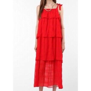 Urban Outfitters Piplette by Alice Ritter Tiered Layered Maxi Dress Size Large‎